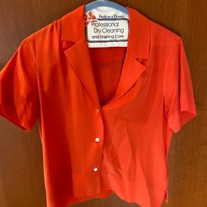 Everlane orange silk button down